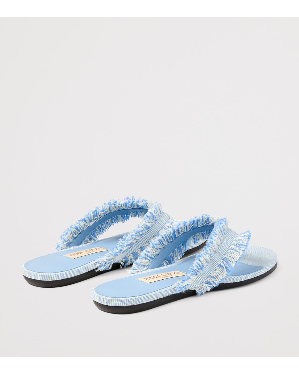 Jimmy Choo White Bay Flat Canvas Flip Flops