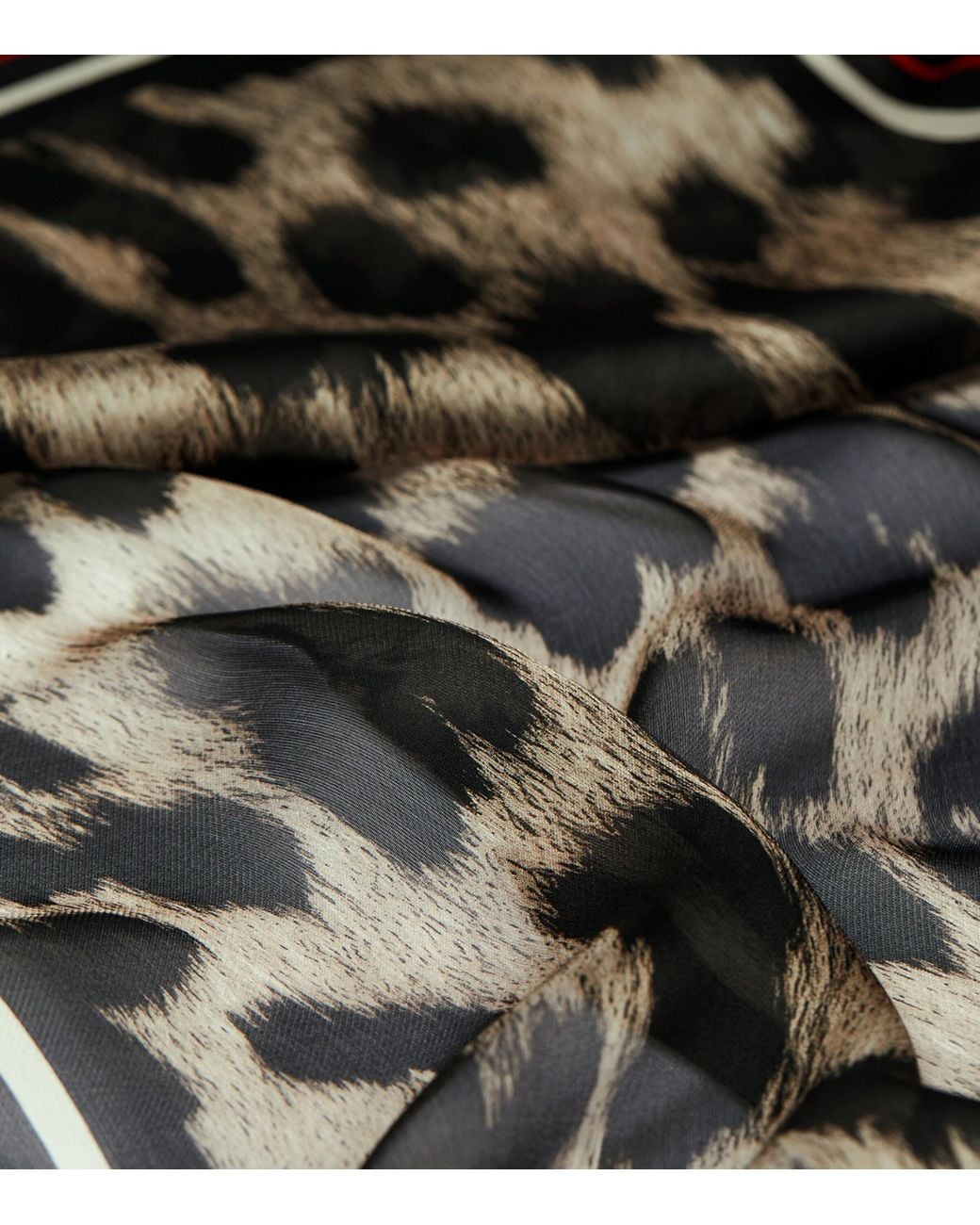 Givenchy Black Silk Chiffon Leopard Print Scarf