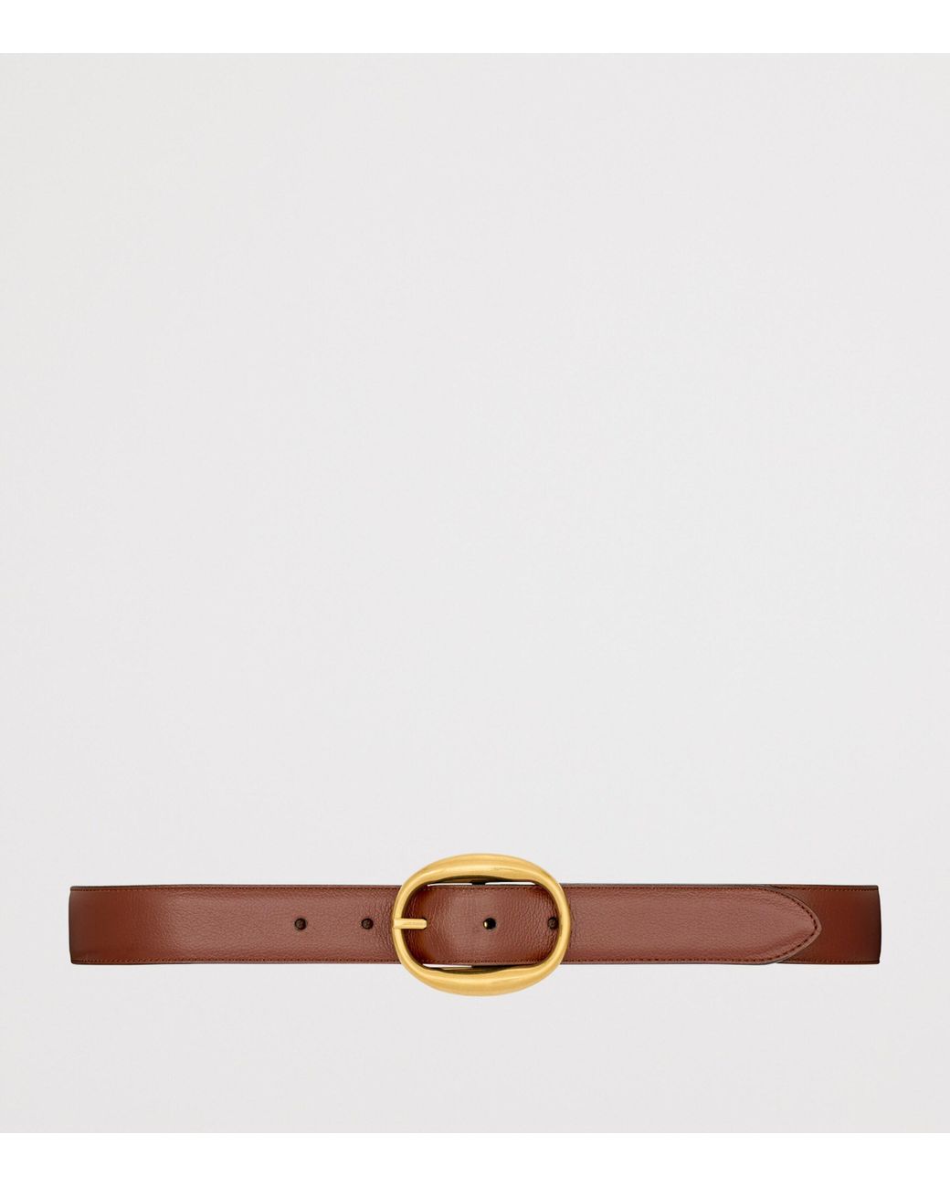 Saint Laurent Black Leather Reversible Oval-Buckle Belt