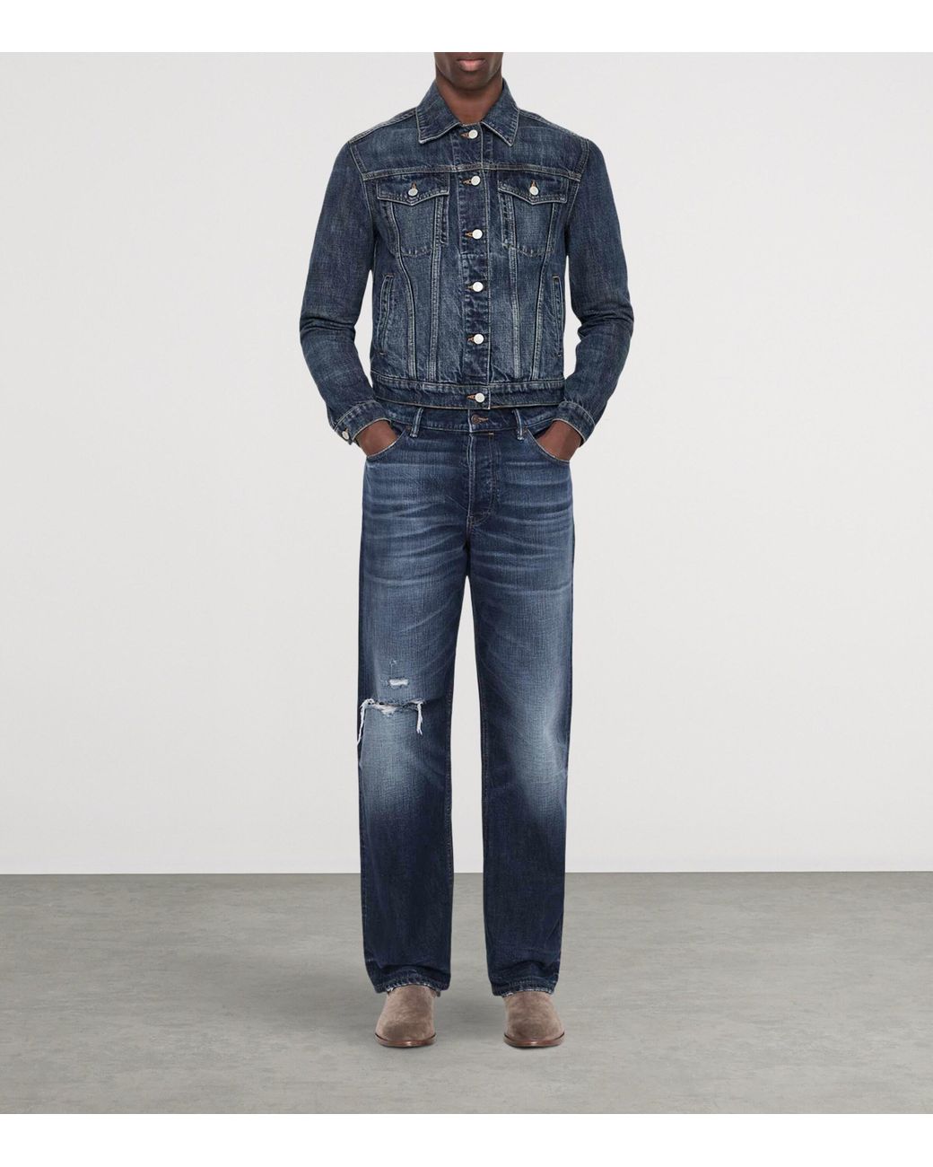 AllSaints Blue Loose Straight Jeans for men