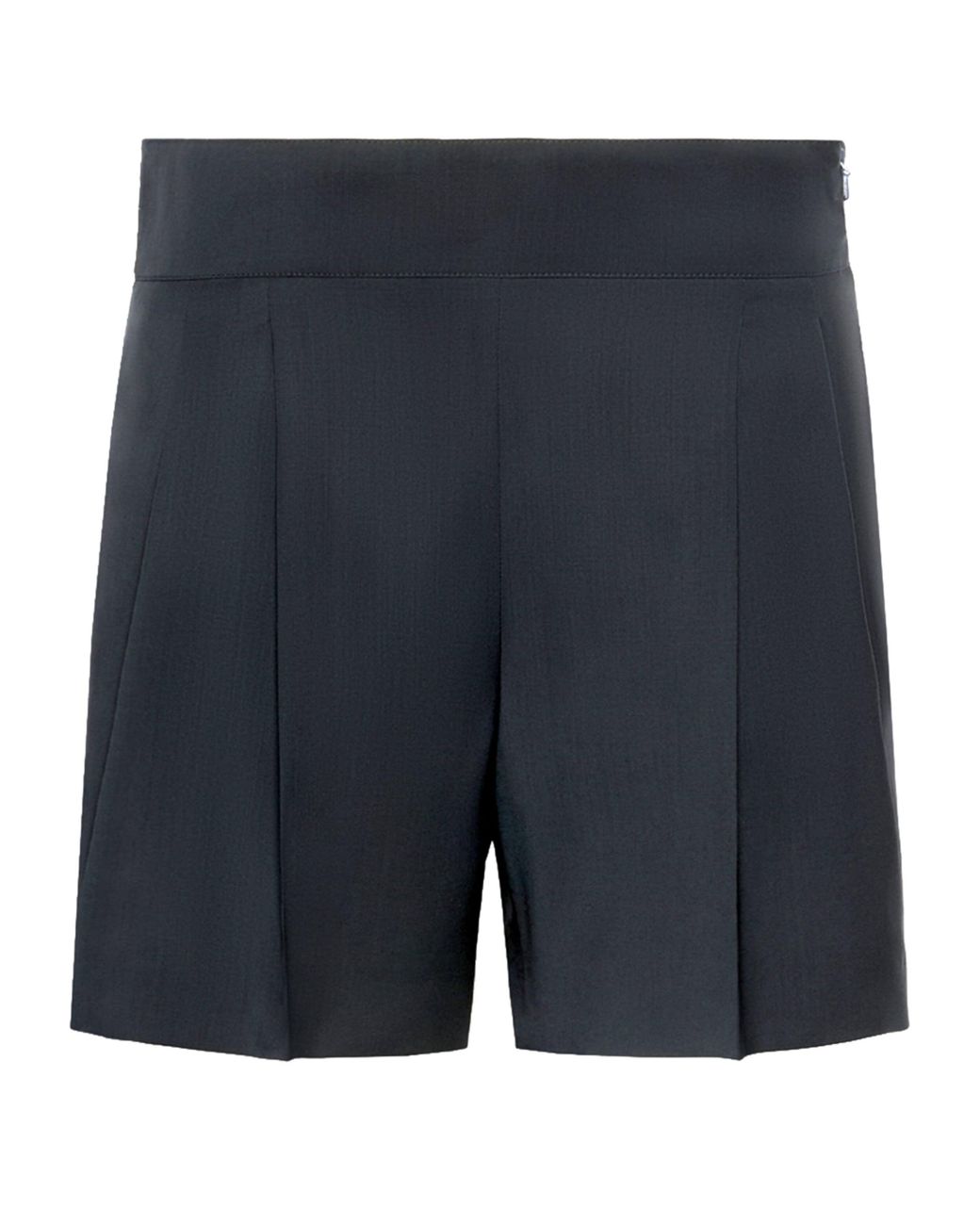 Max Mara Blue Virgin Wool Pleated Shorts