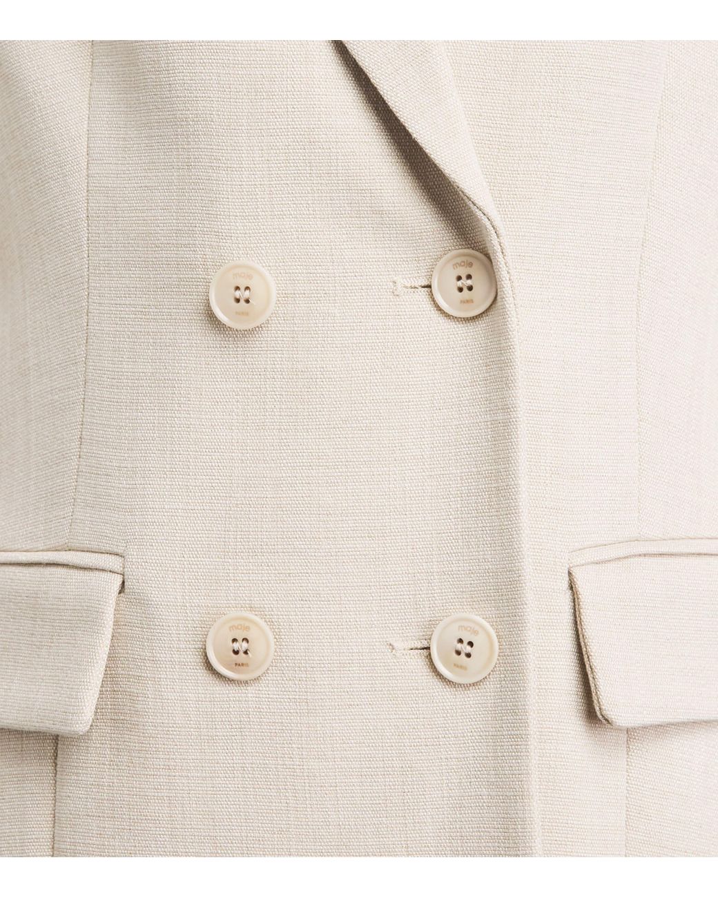 Maje Natural Double-Breasted Blazer
