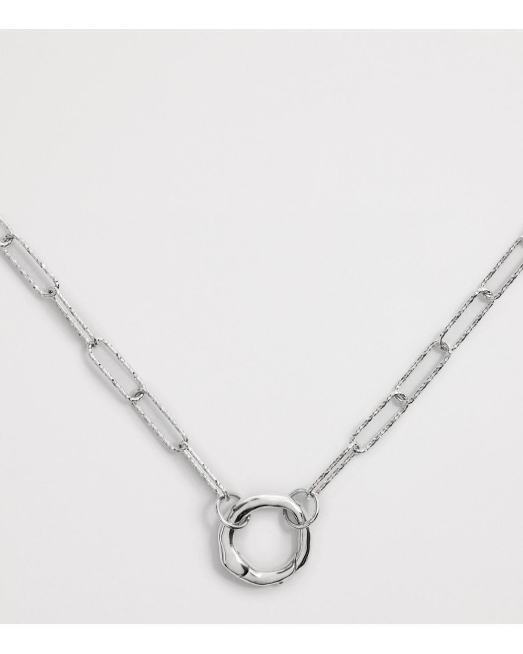 Monica Vinader Metallic Sterling Alta Charm Necklace