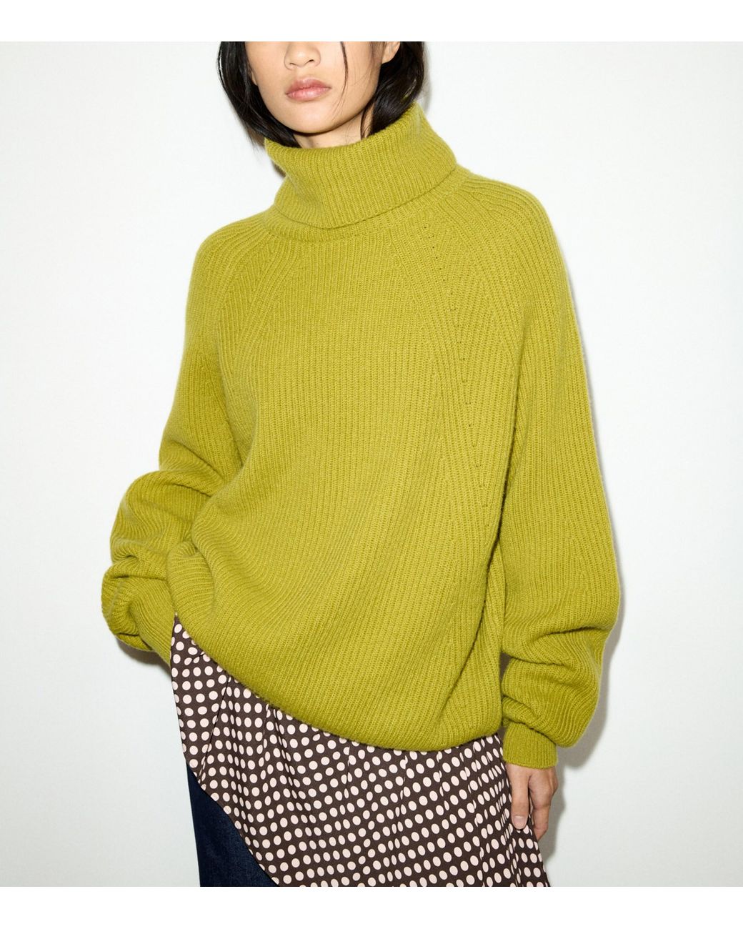 MAX&Co. Yellow Wool-Cashmere Rollneck Sweater
