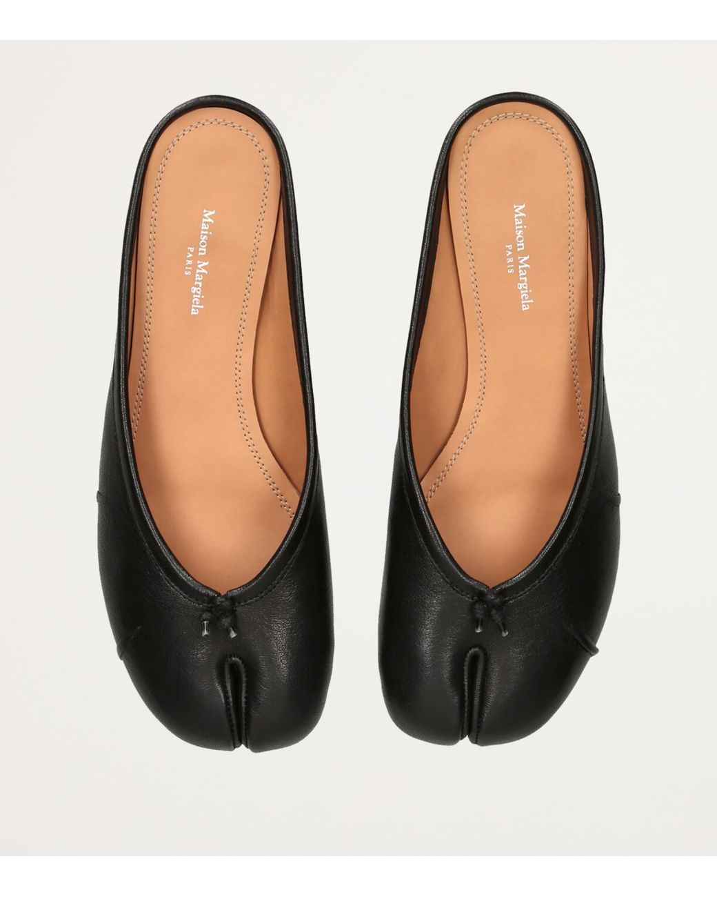 Maison Margiela Black Leather Tabi Ballerina Ballet Flats