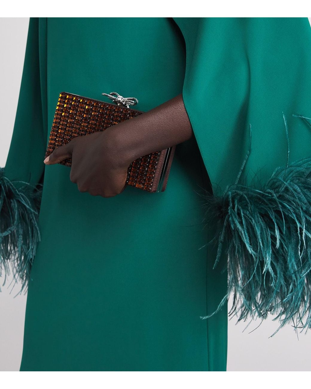 16Arlington Green Feather Cape Adelar Gown