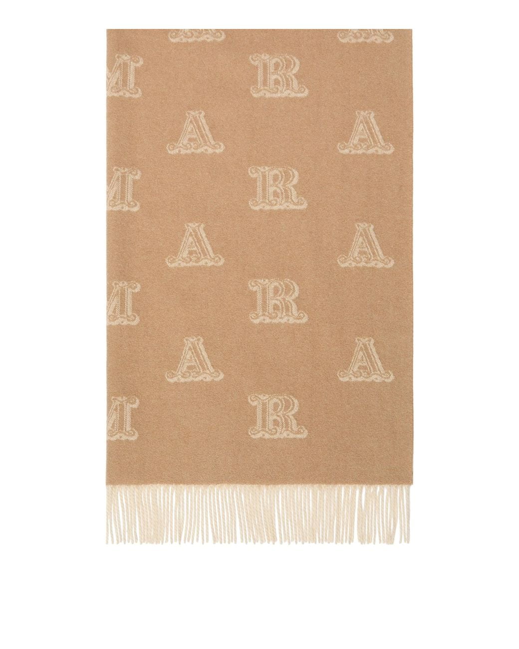 Max Mara Natural Cashmere Logo Scarf