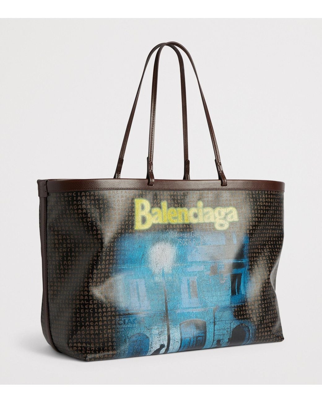 Balenciaga Blue Large Coated Canvas Select Tote Bag