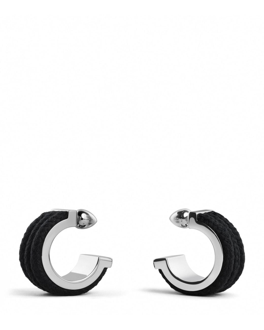 Alaïa Black Corded Hoop Earrings