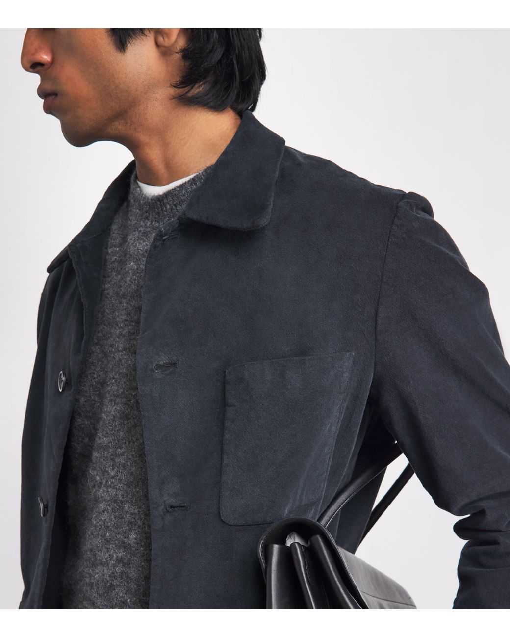 Barena Blue Stretch-Cotton Overshirt for men