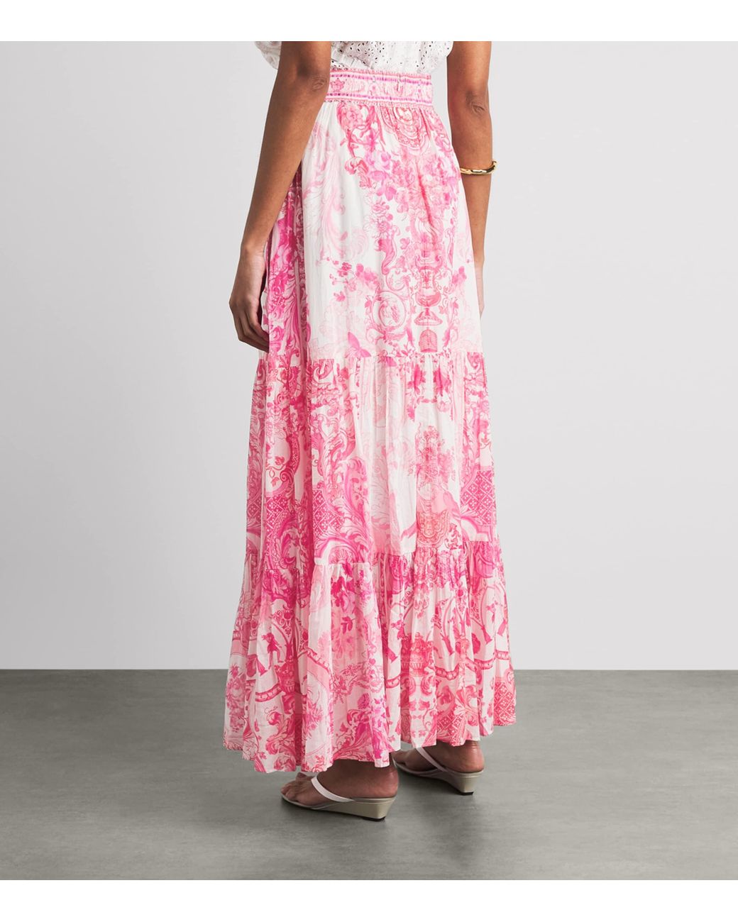 Camilla Pink Embellished Printed Maxi Skirt