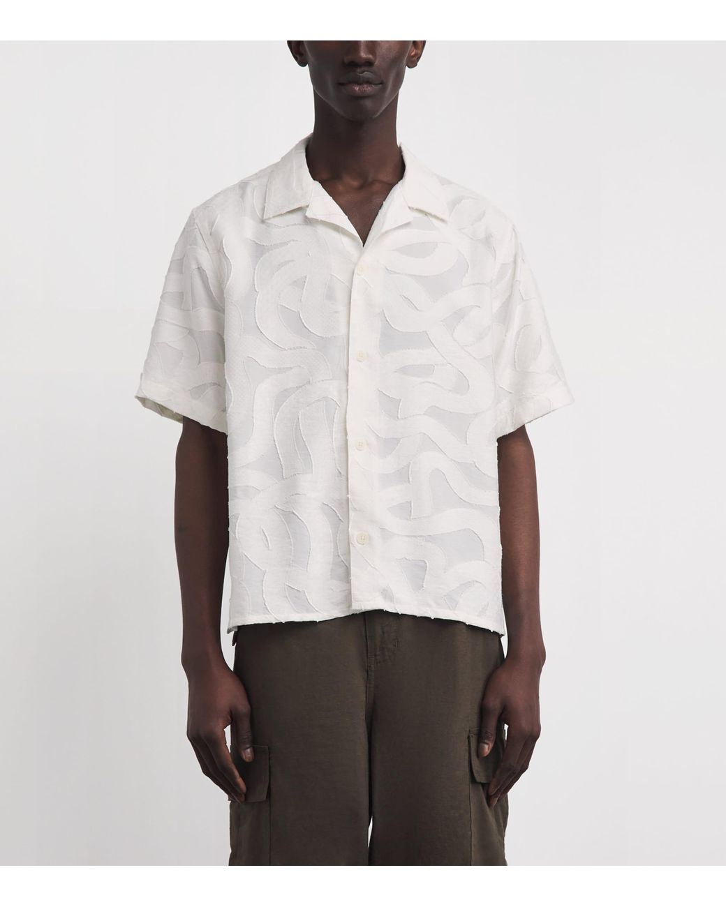 Wax London White Jacquard Curzon Shirt for men