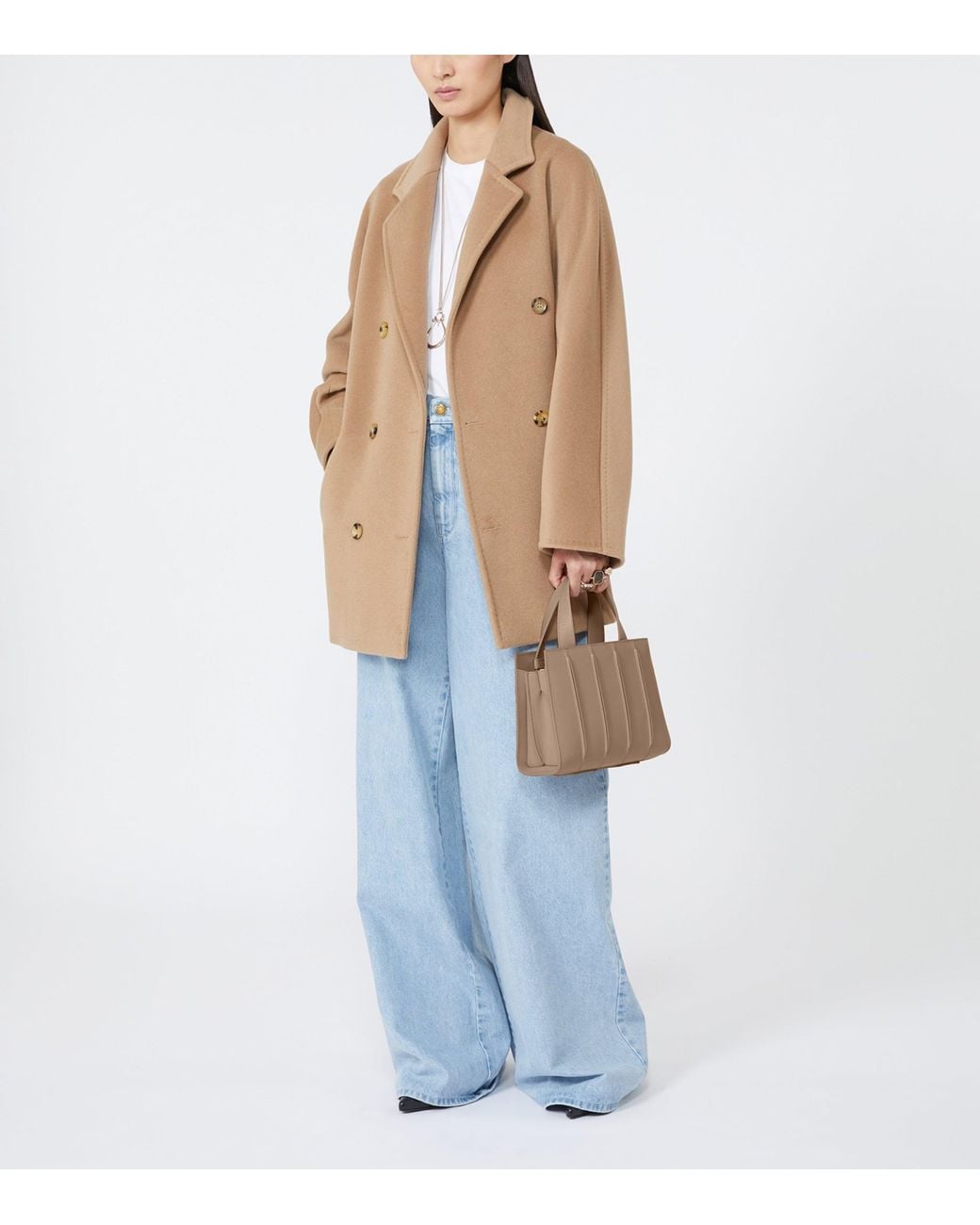 Max Mara Brown Small Quilted Whitney Top-Handle Bag