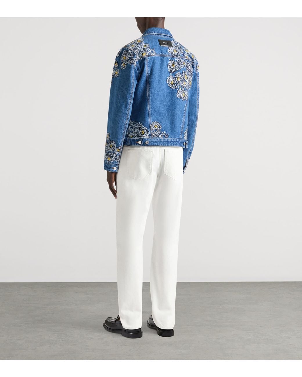 Givenchy Blue Floral Embroidered Denim Jacket for men