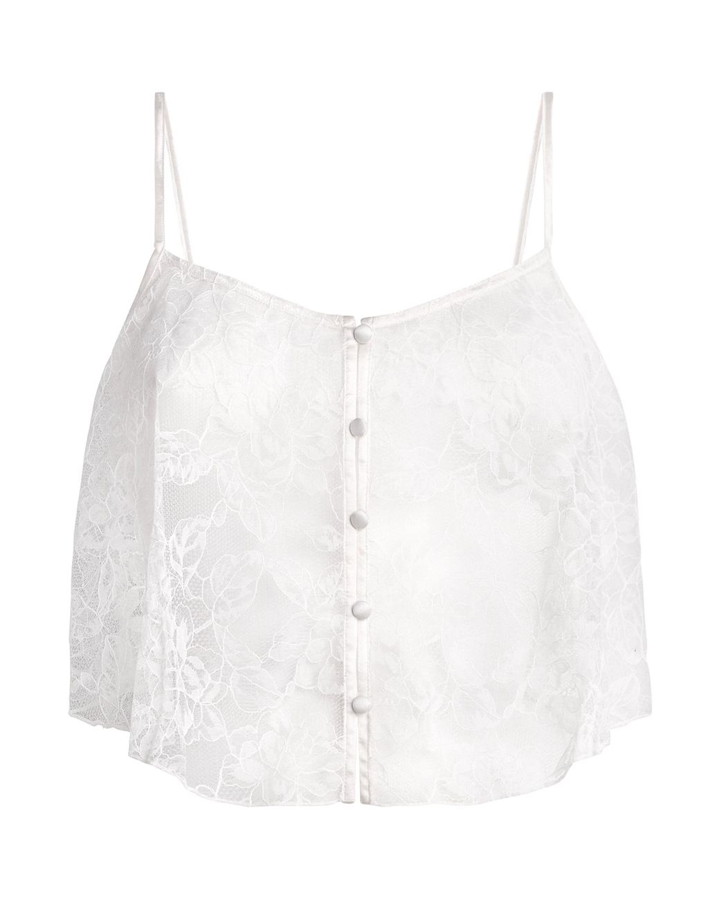 Fleur du Mal White Lace Jasmine Flutter Camisole