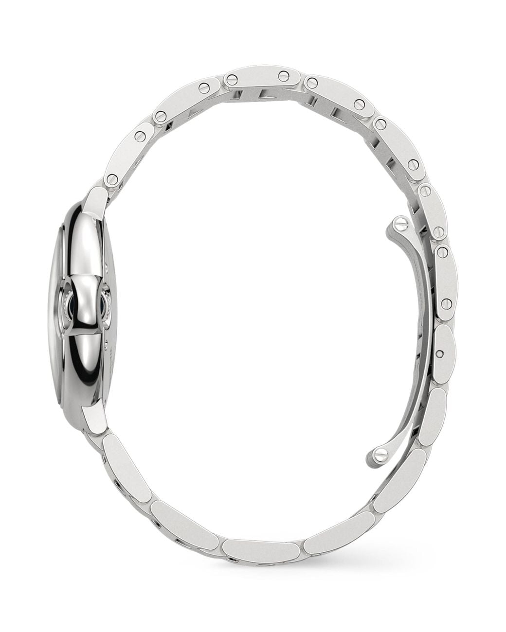 Cartier Metallic Stainless Steel And Diamond Ballon Bleu De Watch 33Mm