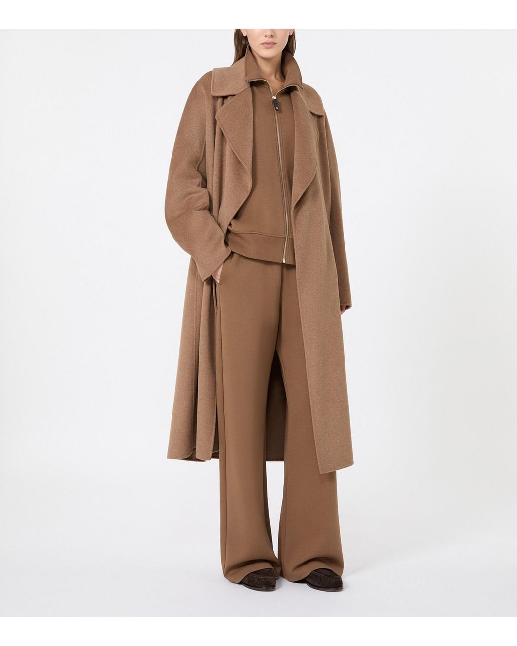 Max Mara Brown Cotton-Blend Zip-Up Sweatshirt