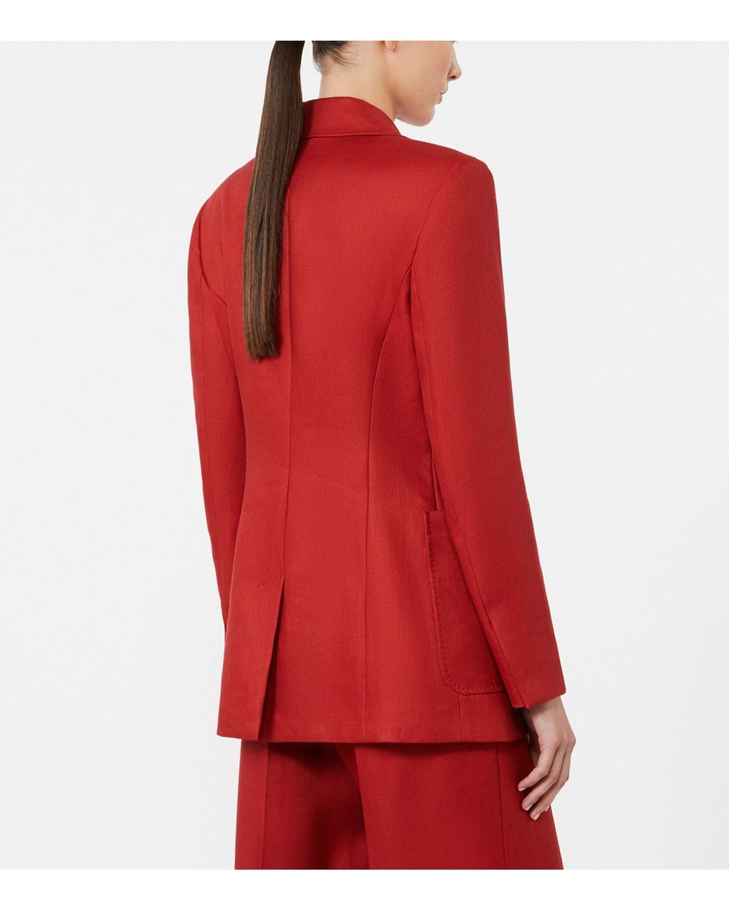 Max Mara Red Linen Blazer