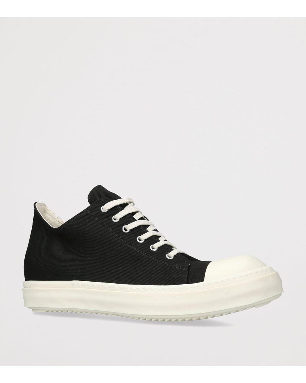 Rick Owens Black Denim Tower Lace-Up Sneakers for men