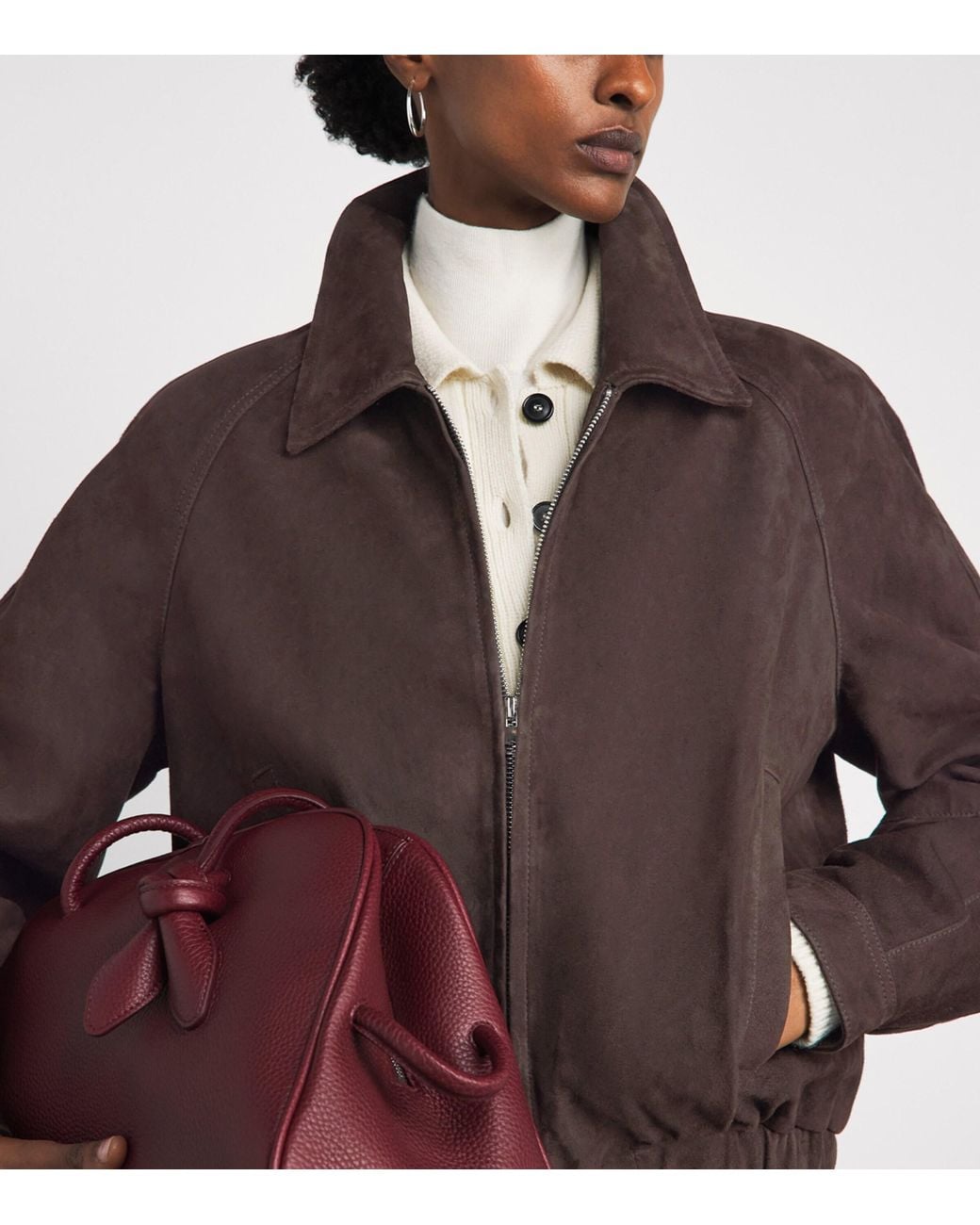 Charoux Brown Suede Mimi Cropped Jacket