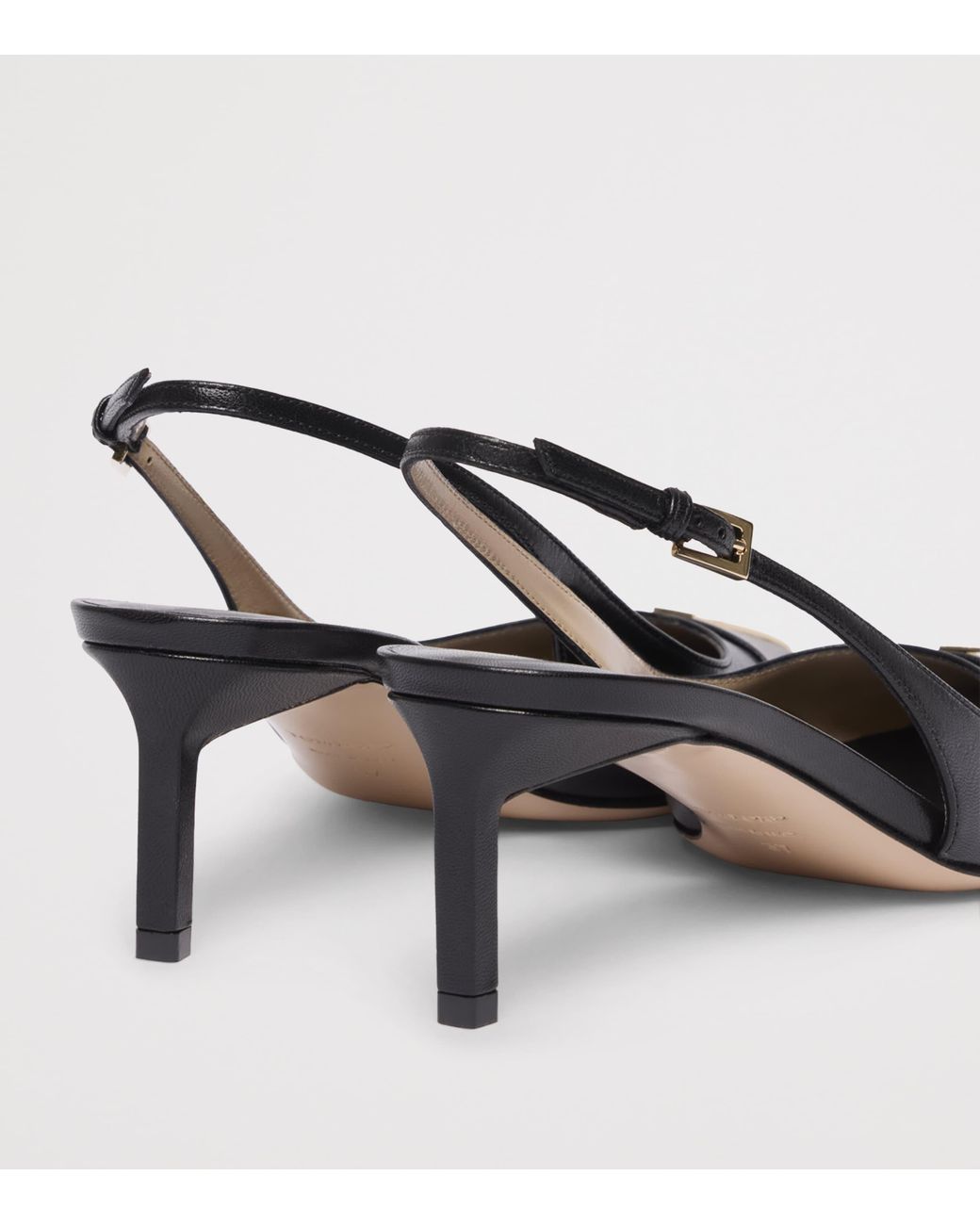 Tom Ford Black Goat Leather T Slingback Pumps