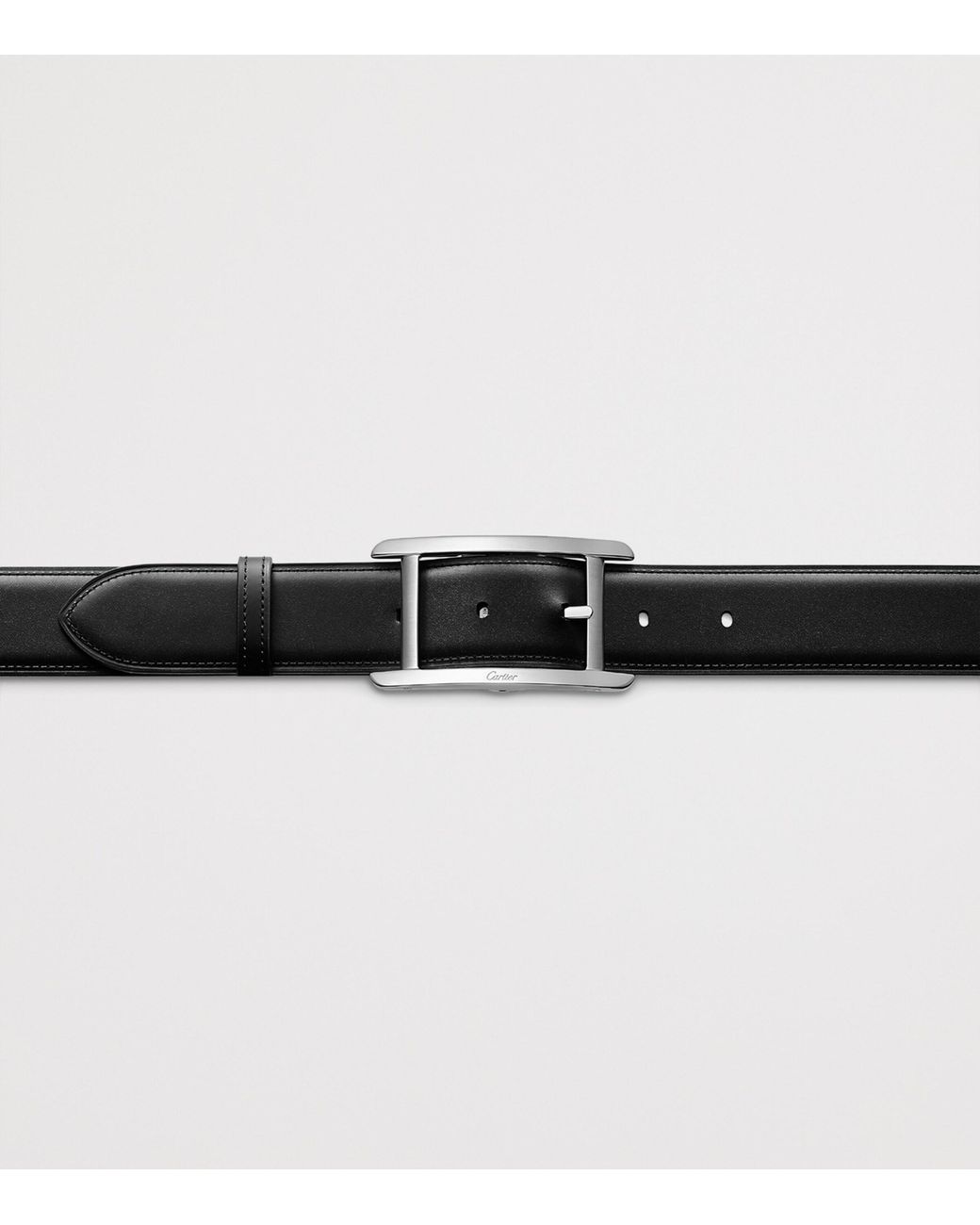 Cartier Black Leather Reversible Tank De Belt for men