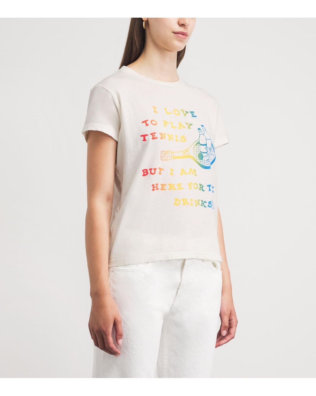 Mother White Cotton The Boxy Goodie Goodie T-Shirt