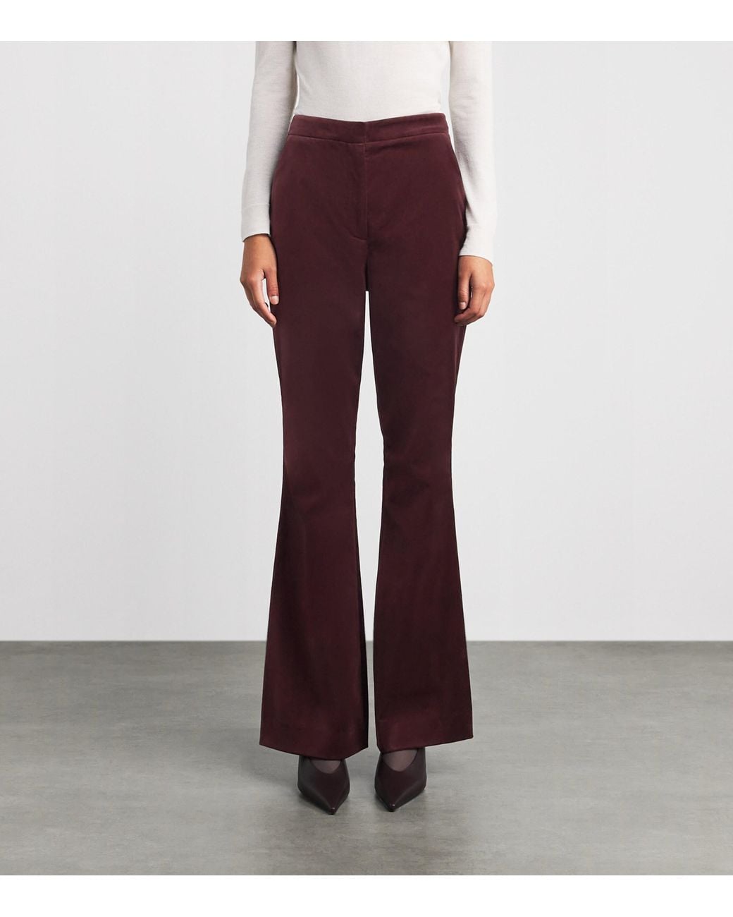 Veronica Beard Purple Velvet Flair Gracie Trousers