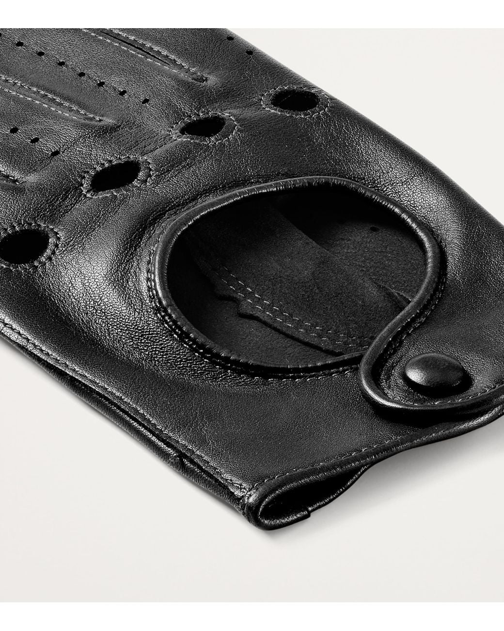 Aspinal Black Nappa Leather Driving Gloves for men