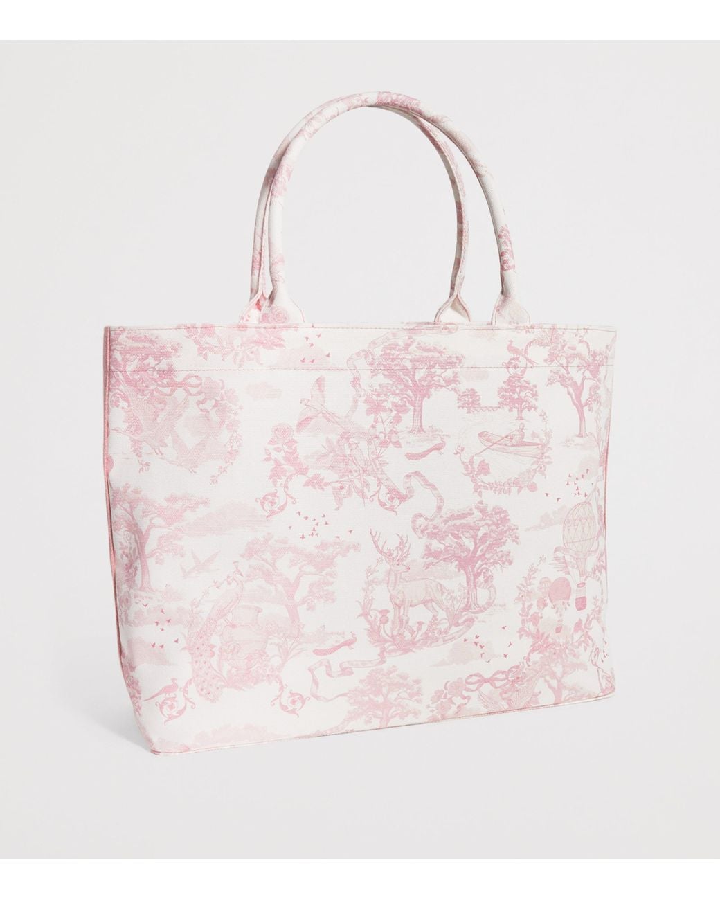 Harrods Pink Medium Toile Print Tote Bag