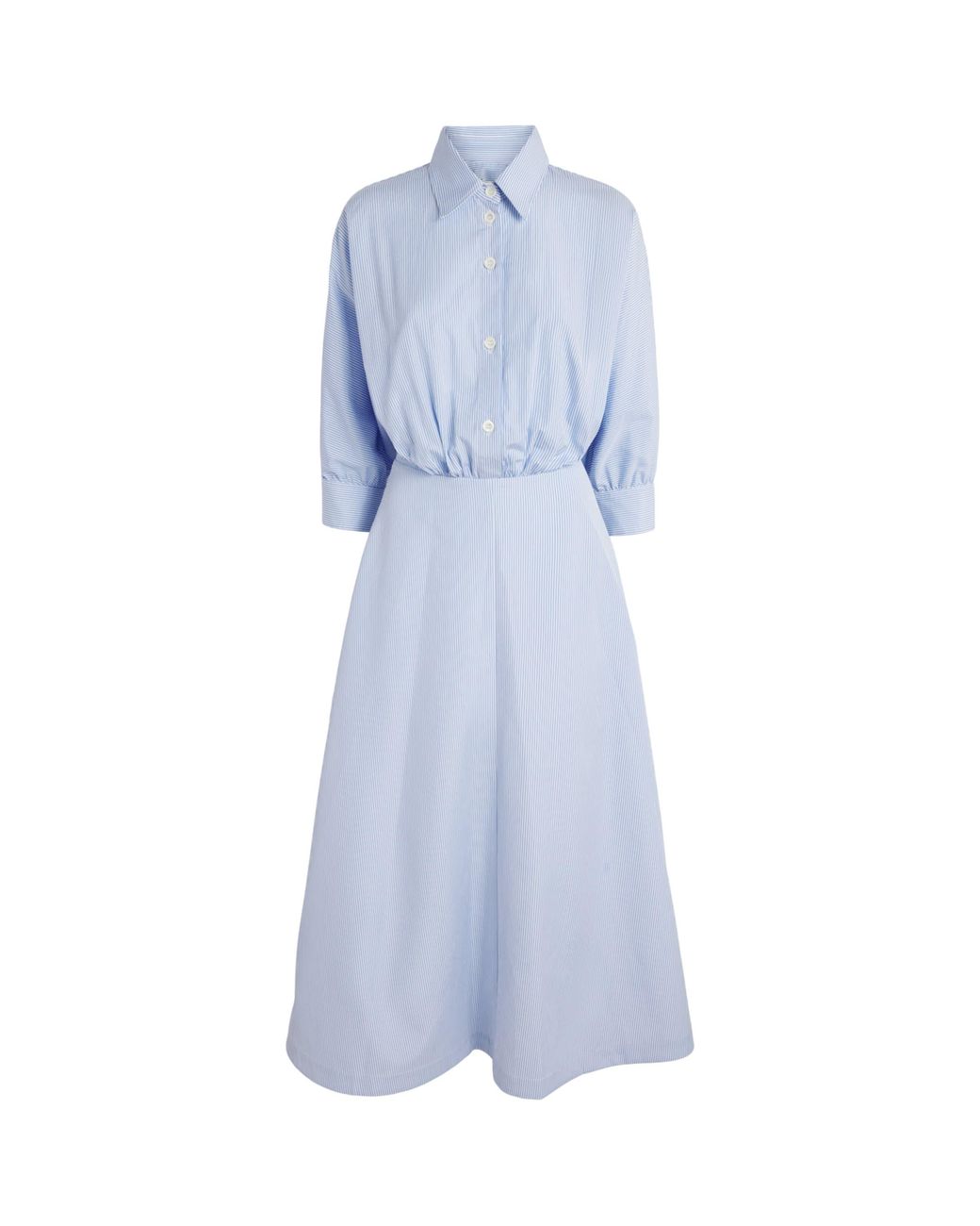Altuzarra Blue Cotton Stripe Eleanor Maxi Shirt Dress