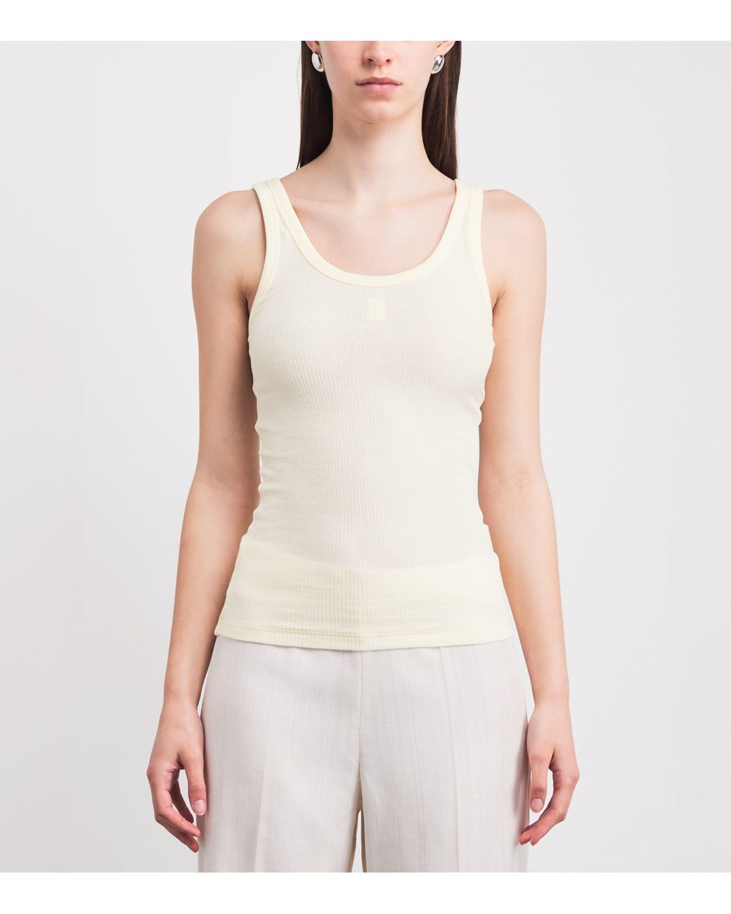 Sandro Natural Ribbed Tank Top