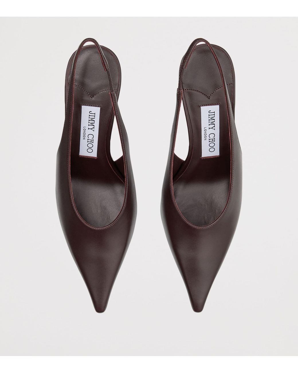 Jimmy Choo Brown Isa 80 Leather Slingback Pumps