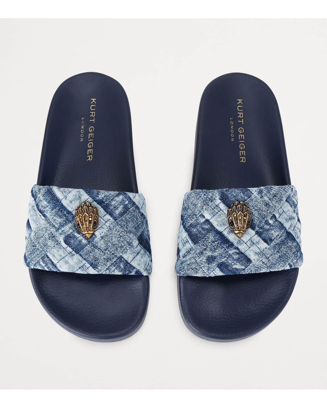 Kurt Geiger Blue Denim Meena Eagle Slides