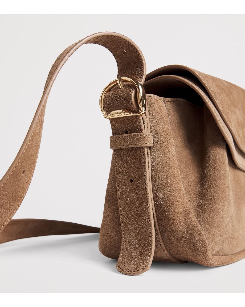 Sandro Natural Suede Le Mambo Cross-Body Bag