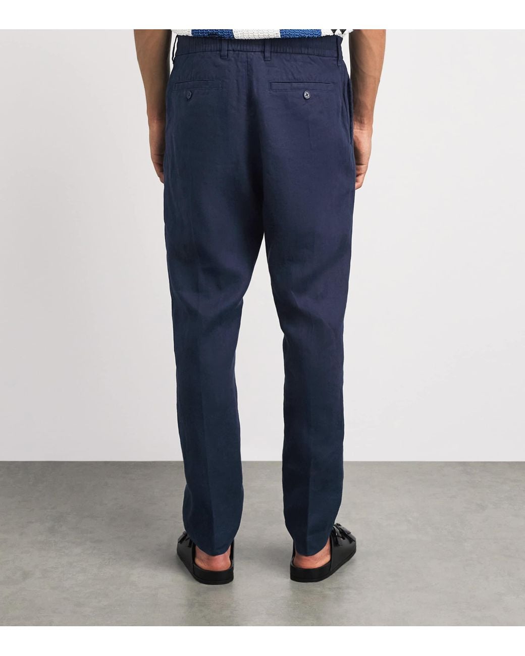 NN07 Blue Linen Billie Trousers for men