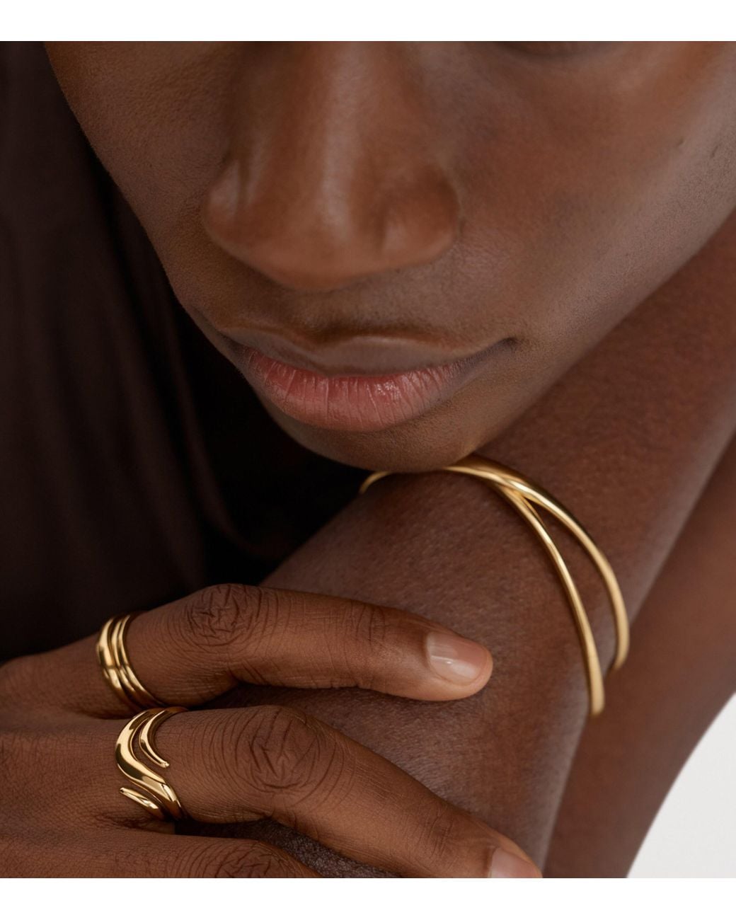 Monica Vinader Metallic Vermeil Swirl Wrap Ring