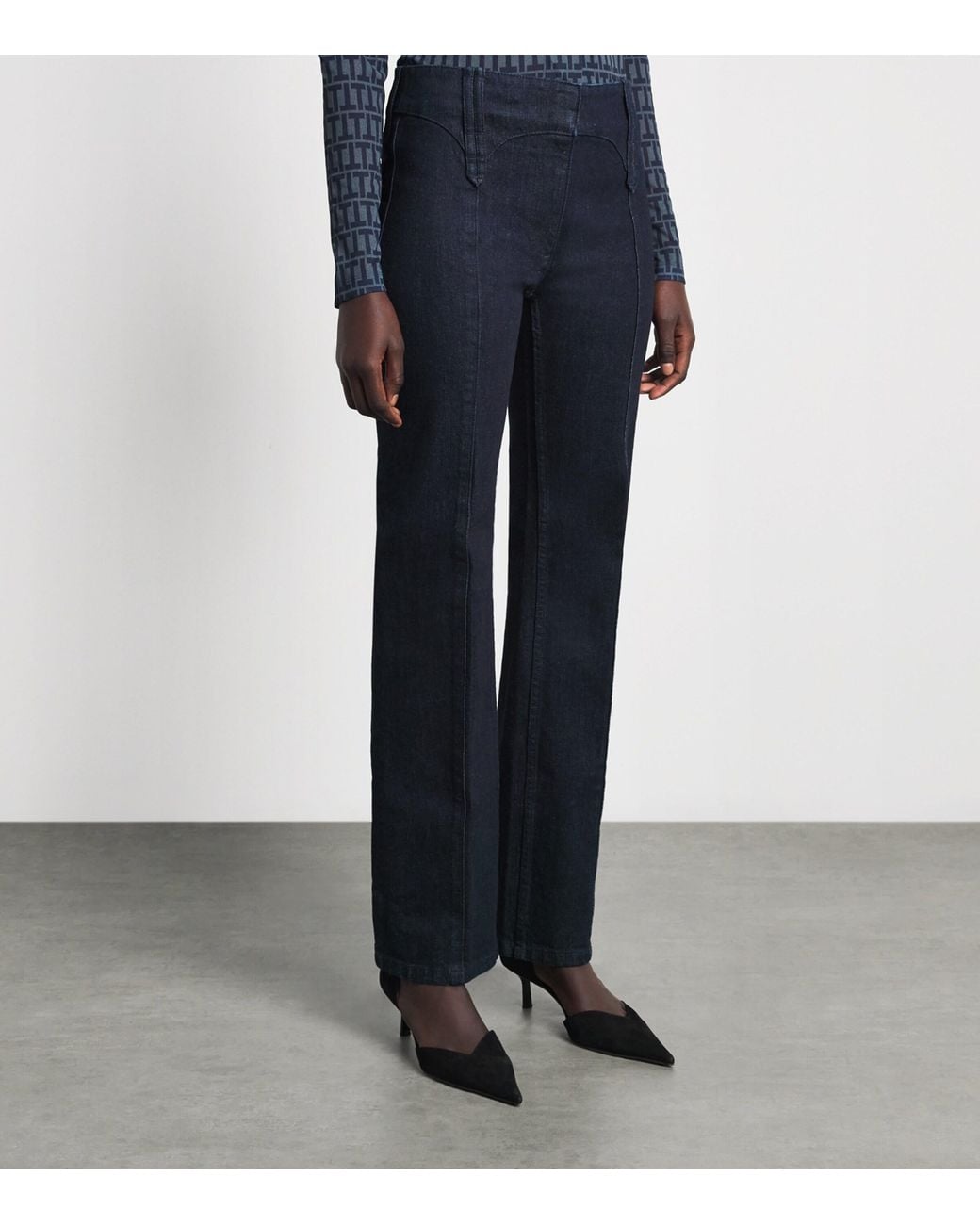 Tory Burch Blue Mid-Rise Slim Jeans