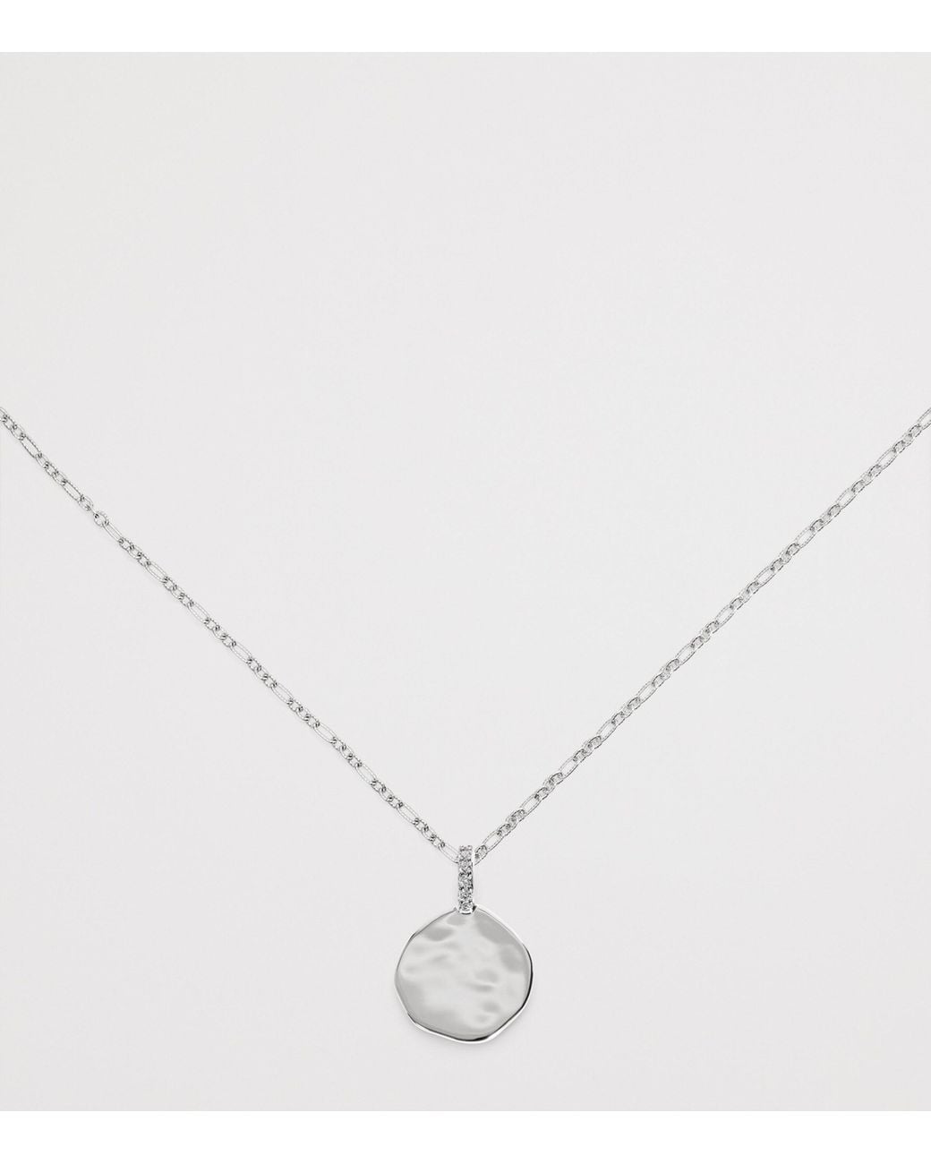 Monica Vinader Metallic Sterling And Diamond Mv Siren Coin Pendant