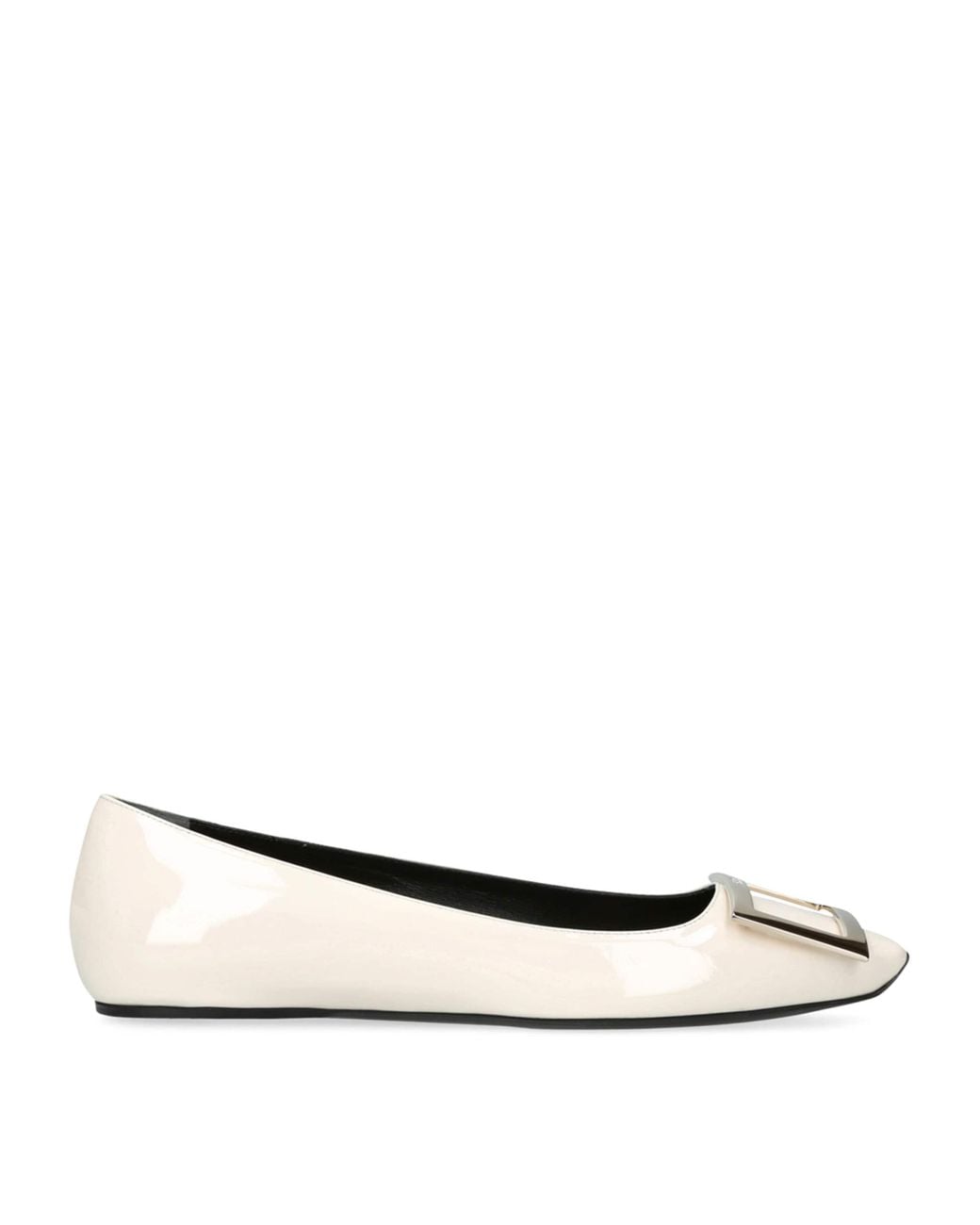 Roger Vivier Natural Patent Trompette Ballet Flats