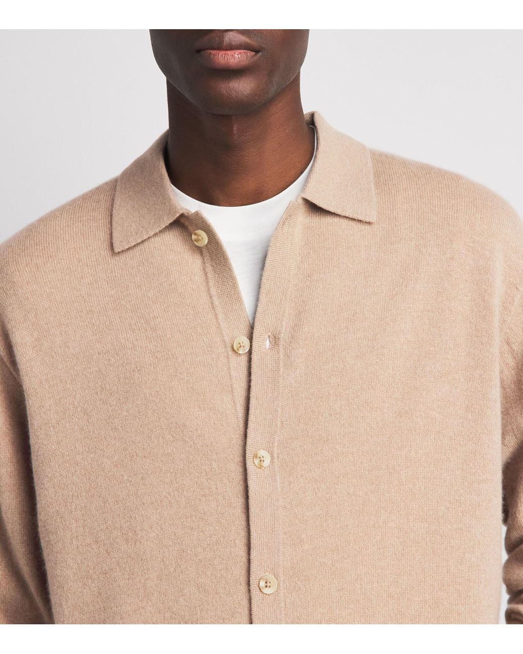 7 For All Mankind Natural Cashmere Collared Cardigan for men