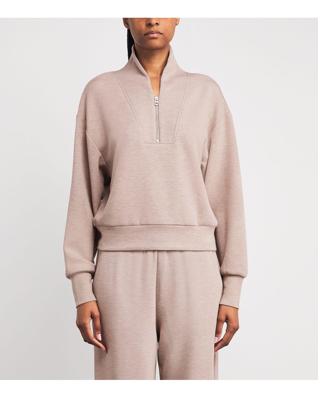 Varley Pink Doublesoft Davidson Quarter-Zip Sweatshirt