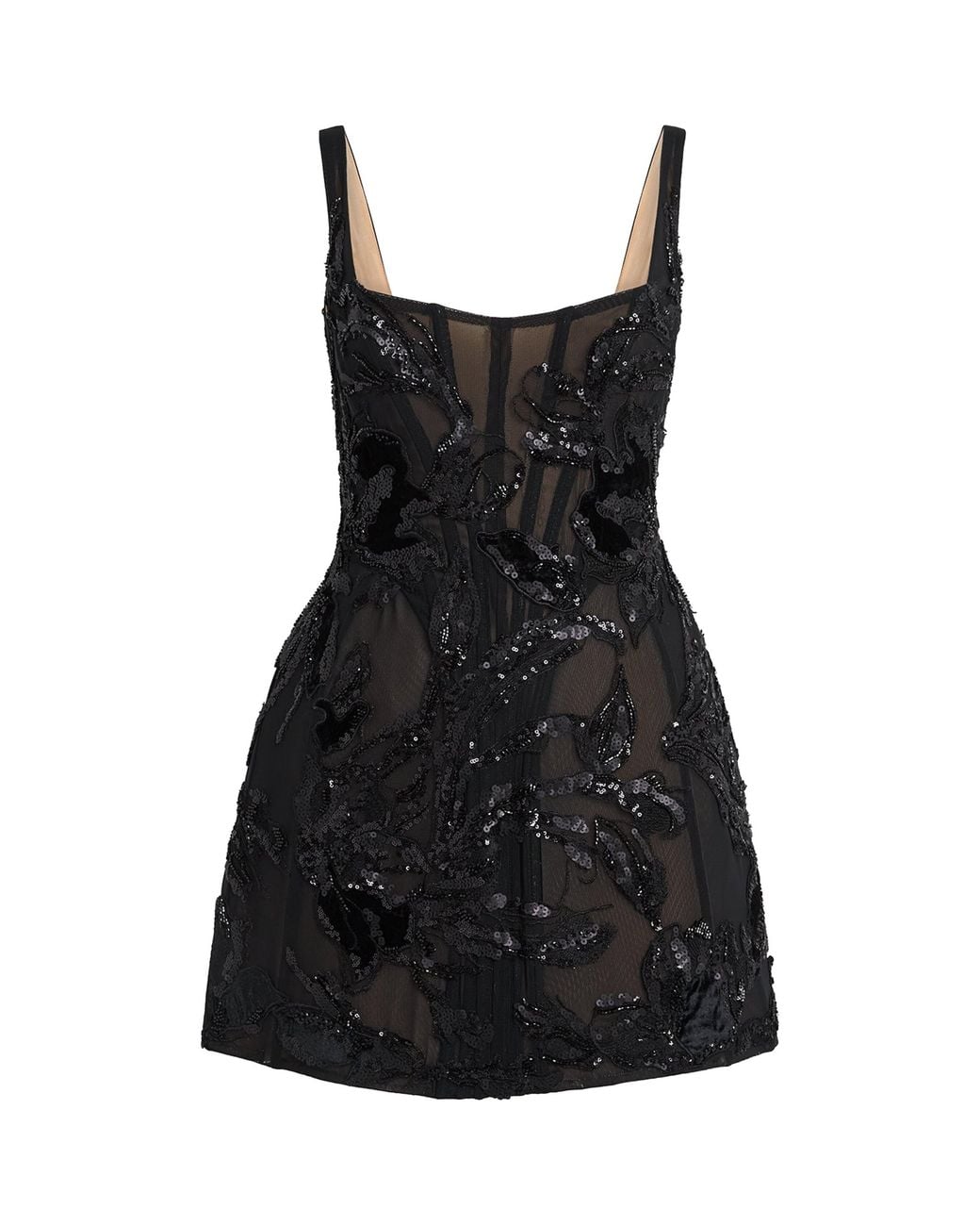Costarellos Black Embellished Elitta Mini Dress