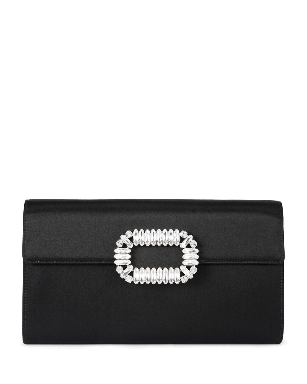 Roger Vivier Black Satin Pilgrim Choc Clutch Bag