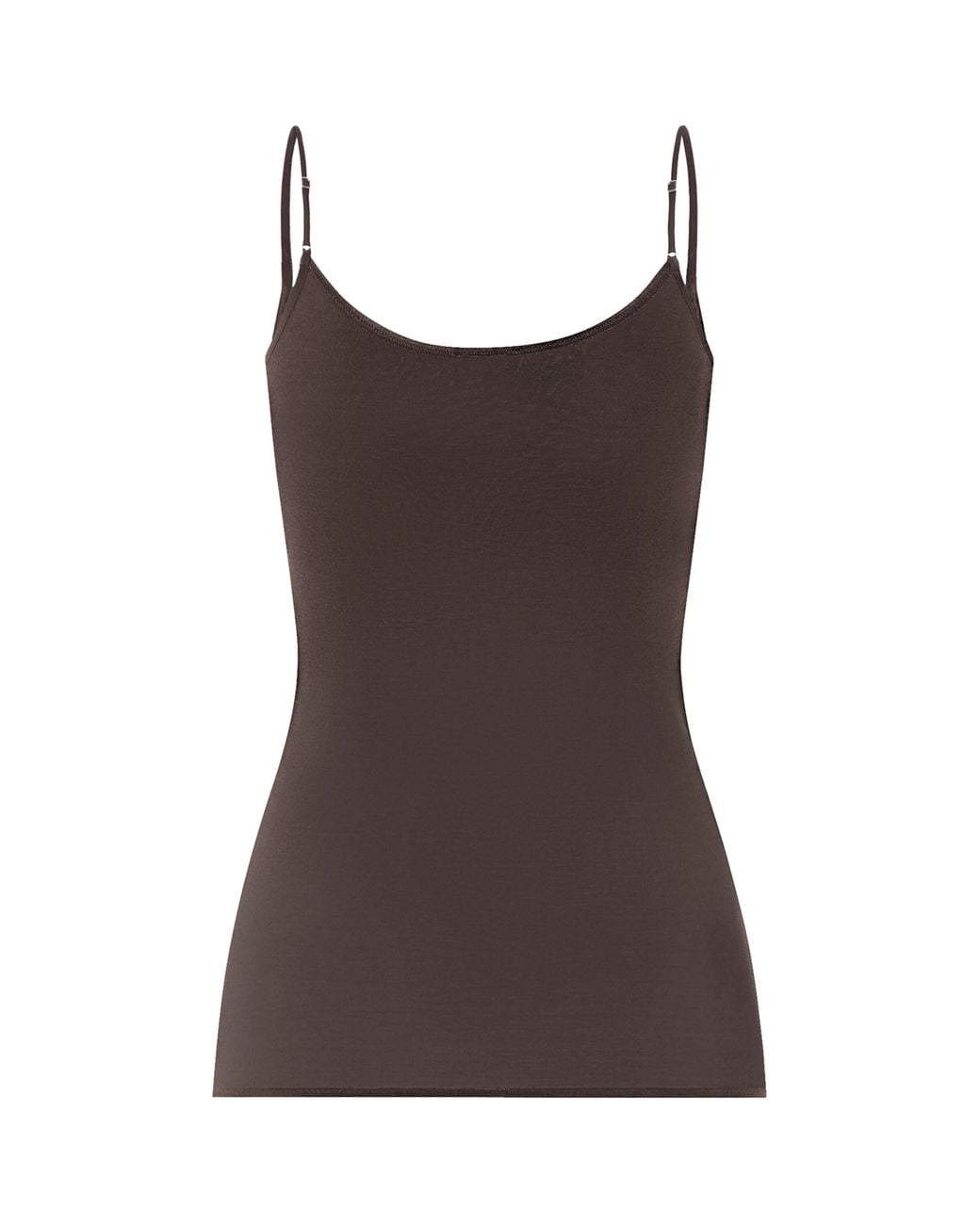 Hanro Brown Cotton Seamless Camisole