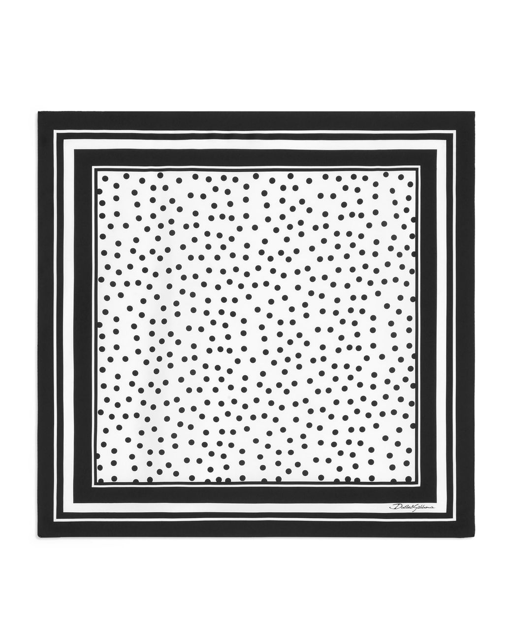 Dolce & Gabbana Black Silk Printed Scarf for men