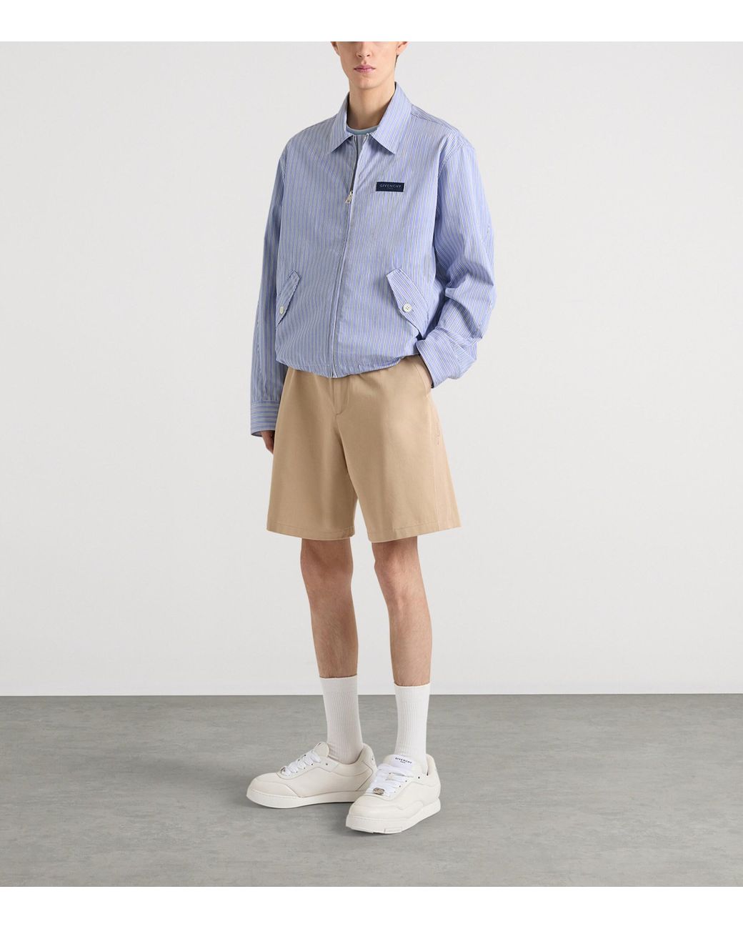 Givenchy Blue Cotton Stripe Jacket for men