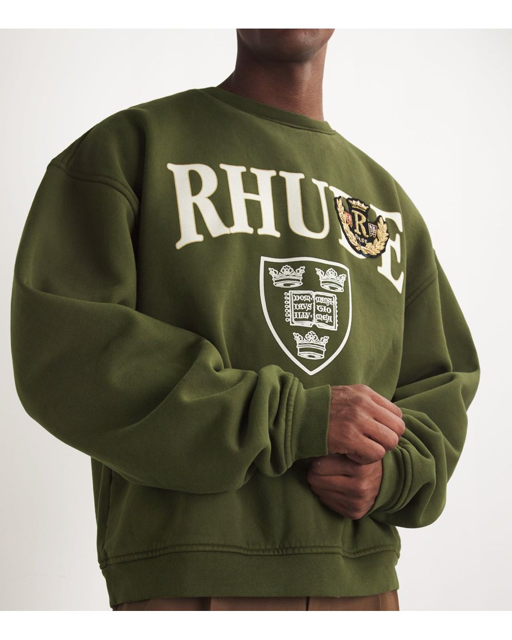 Rhude Oxford Crew-Neck Sweatshirt in Green for Men | Lyst