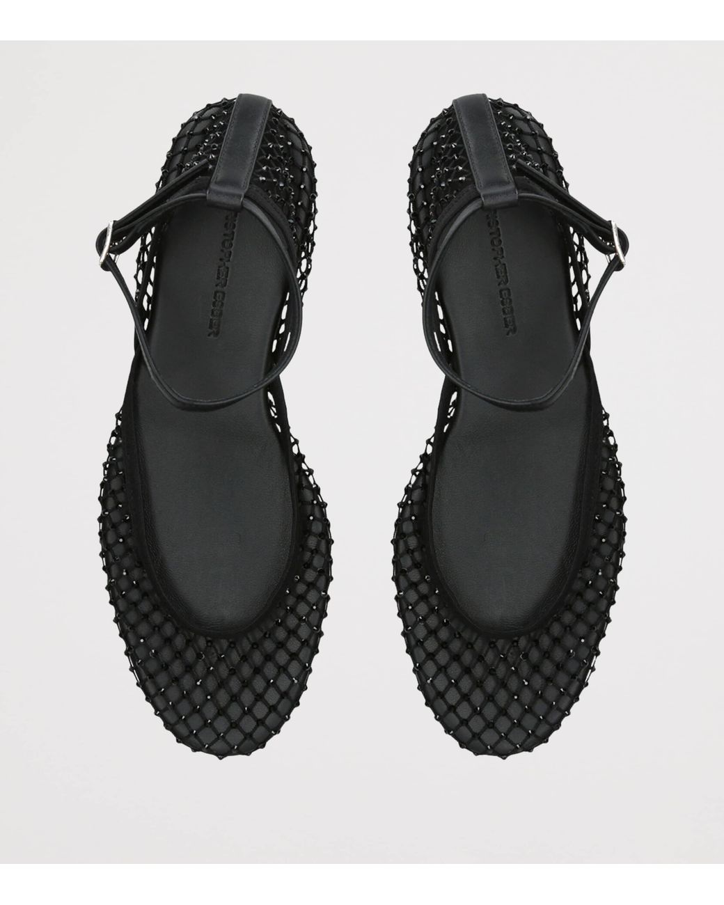 Christopher Esber Black Mesh Minette Ballet Flats