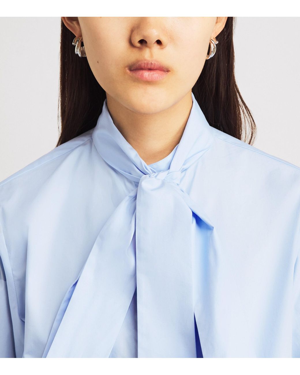 7 For All Mankind Blue Cotton Tie-Detail Shirt